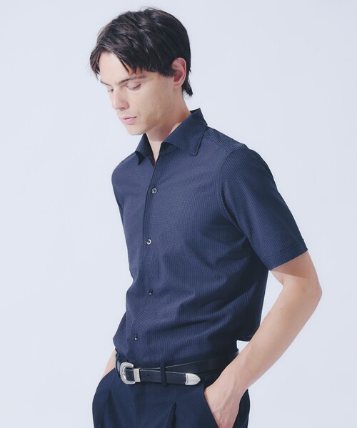 DESIGNWORKS(デザインワークス)の「【DotAir】2WAY サッカー半袖シャツ / 軽量 / 防シワ / 吸水速乾 / 2026SS(シャツ/ブラウス・メンズ・ネイビー/チャコールグレー/ホワイト/ブルー・50/48/52/46)」の18枚目の写真