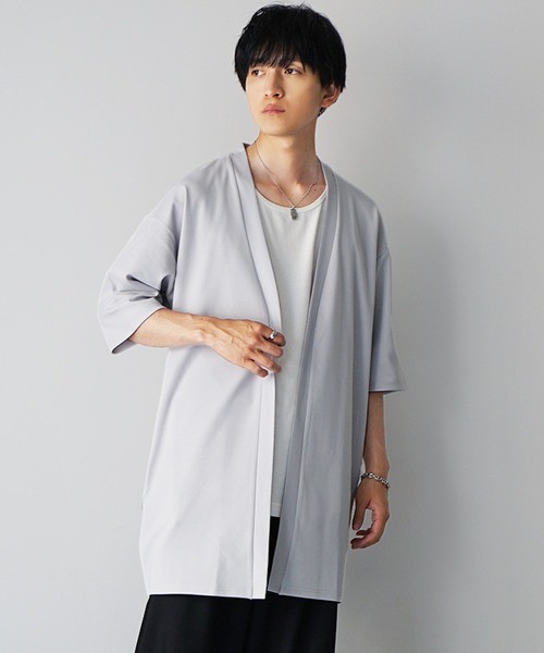 MinoriTY(マイノリティ)の「【MinoriTY】マイクロプリーツ5分袖カーディガン メンズ 夏服 ユニセックス 半袖(カーディガン/ボレロ・メンズ・ブルー/ライトグレー/ブラック・M/S/L)」の14枚目の写真