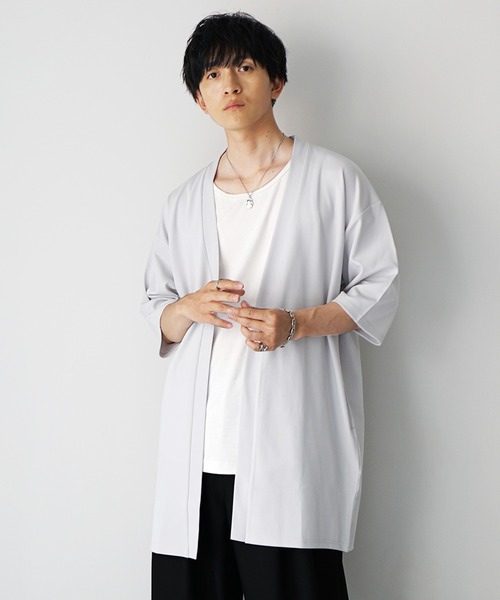 MinoriTY(マイノリティ)の「【MinoriTY】マイクロプリーツ5分袖カーディガン メンズ 夏服 ユニセックス 半袖(カーディガン/ボレロ・メンズ・ブルー/ライトグレー/ブラック・M/S/L)」の15枚目の写真
