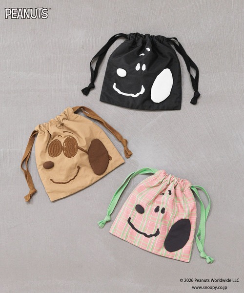 LOWRYS FARM(ローリーズファーム)の「【SNOOPY】キンチャクポーチ 660764/GOODS(ポーチ・レディース・ピンク/ベージュ/ブラック・FREE)」の4枚目の写真