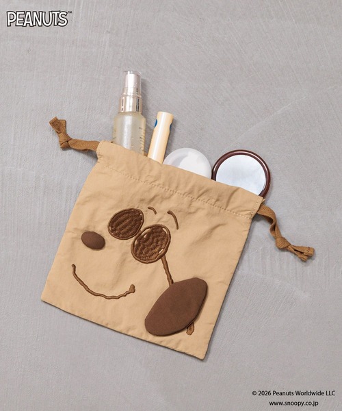 LOWRYS FARM(ローリーズファーム)の「【SNOOPY】キンチャクポーチ 660764/GOODS(ポーチ・レディース・ピンク/ベージュ/ブラック・FREE)」の6枚目の写真