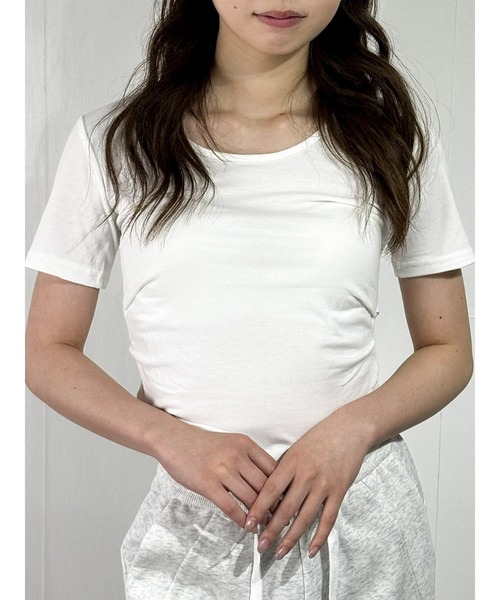 marcydorn(マーシードルン)の「バックオープン×ストラップデザイン Tシャツ(Tシャツ/カットソー・レディース・ブラック/ホワイト・L/M/S)」の11枚目の写真