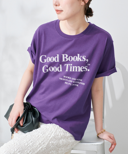 SLOBE IENA(スローブイエナ)の「《追加》BOOK CLUB SLOBE別注 グラフィックTEE(Tシャツ/カットソー・レディース・ライトグレー/スカイブルー/パープル/ホワイト・FREE)」の1枚目の写真