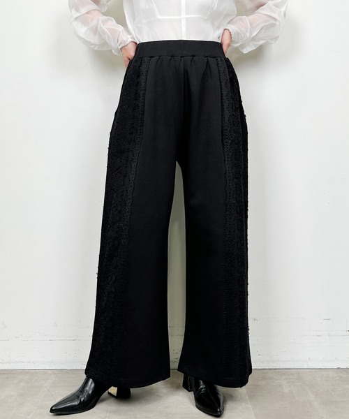 LUGIVA（ルギヴァ）の「【セットアップ可能】T/Cポンチレースワイドパンツ（その他パンツ・レディース・オフホワイト/ブラック・M）」の10枚目の写真
