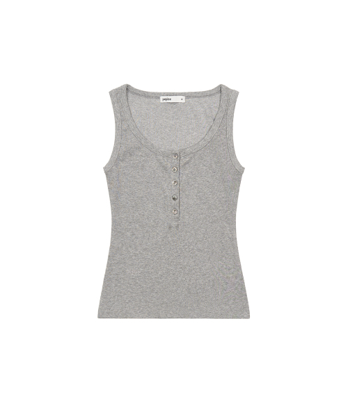 PEPLEE(ペプリー)の「Button Henley Neck Sleeveless Top (Grey)(Tシャツ/カットソー・レディース・その他・SMALL/MEDIUM)」の1枚目の写真