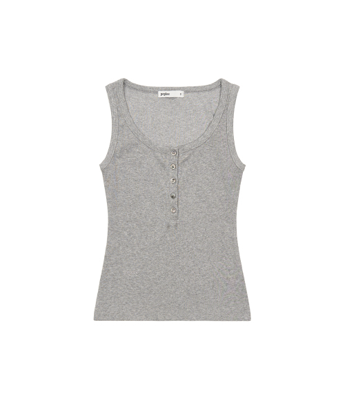 PEPLEE(ペプリー)の「Button Henley Neck Sleeveless Top (Grey)(Tシャツ/カットソー・レディース・その他・SMALL/MEDIUM)」の2枚目の写真
