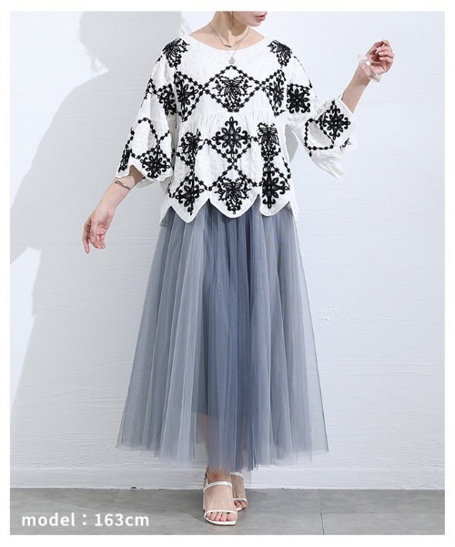 Sawa a la mode（サワアラモード）の「モロッカン刺繍コットンブラウス（シャツ/ブラウス・レディース・ホワイト/ブラック・FREE）」の8枚目の写真