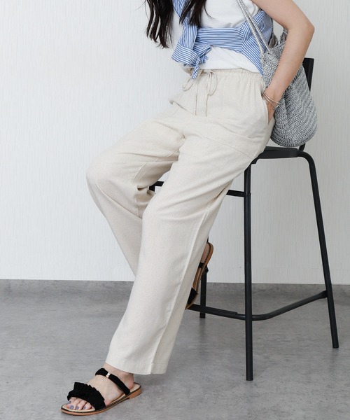 libelle more（リベル モア）の「リネンライクワイドイージーパンツ（その他パンツ・レディース・チャコールグレー/キナリ/モカ/カーキ・L/M）」の2枚目の写真