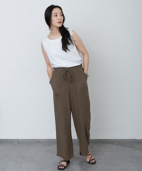 libelle more（リベル モア）の「リネンライクワイドイージーパンツ（その他パンツ・レディース・チャコールグレー/キナリ/モカ/カーキ・L/M）」の12枚目の写真