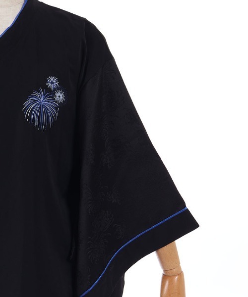 REZEN（リゼン）の「花火刺繍着物シャツ（シャツ/ブラウス・メンズ・ローズ/イエロー/ブルーパープル・MEDIUM/LARGE）」の19枚目の写真