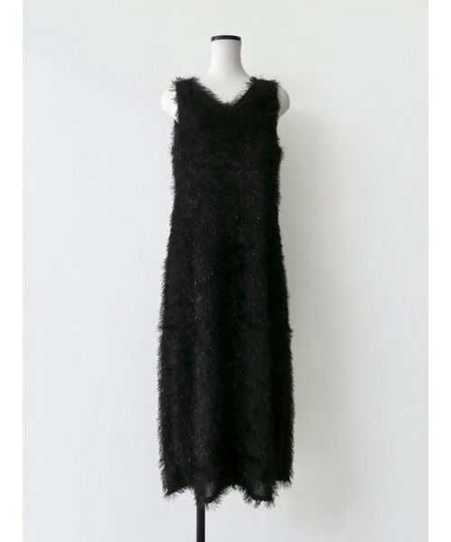 AMOMMA(アモマ)の「FEATHER SHAGGY DRESS(ドレス・レディース・アイボリー/ブラック・FREE)」の7枚目の写真