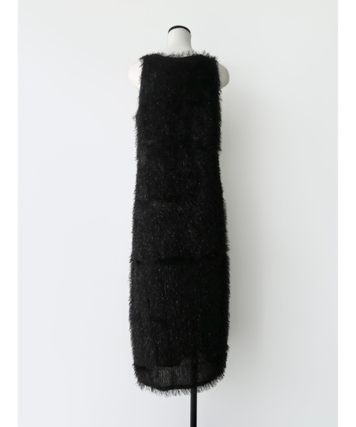 AMOMMA(アモマ)の「FEATHER SHAGGY DRESS(ドレス・レディース・アイボリー/ブラック・FREE)」の10枚目の写真