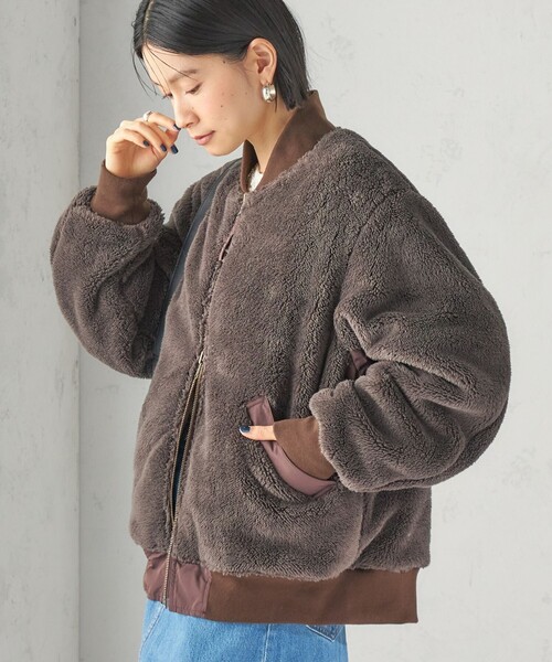ARMY TWILL(アーミーツイル)の「【SHIPS別注】ARMY TWILL: リバーシブル フリース ブルゾン(ブルゾン・レディース・カーキ/ブラウン・ONE SIZE)」の2枚目の写真