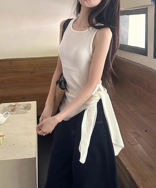 HALEY PESCA(ヘーリーペスカ)の「HALEY PESCA/サイドスリット ウエストマークタンクトップ(タンクトップ・レディース・ネイビー/ホワイト・FREE)」の11枚目の写真
