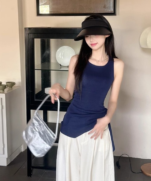 HALEY PESCA(ヘーリーペスカ)の「HALEY PESCA/サイドスリット ウエストマークタンクトップ(タンクトップ・レディース・ネイビー/ホワイト・FREE)」の16枚目の写真