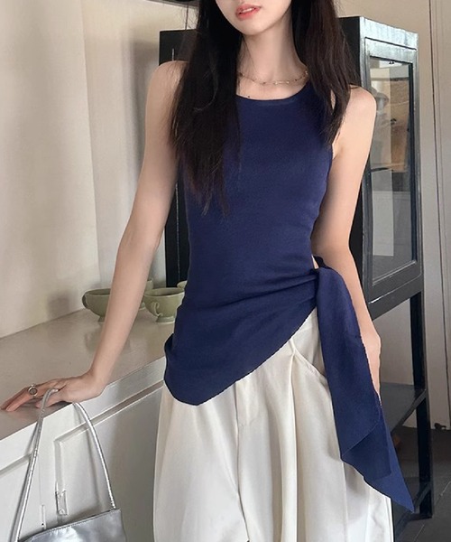 HALEY PESCA(ヘーリーペスカ)の「HALEY PESCA/サイドスリット ウエストマークタンクトップ(タンクトップ・レディース・ネイビー/ホワイト・FREE)」の17枚目の写真