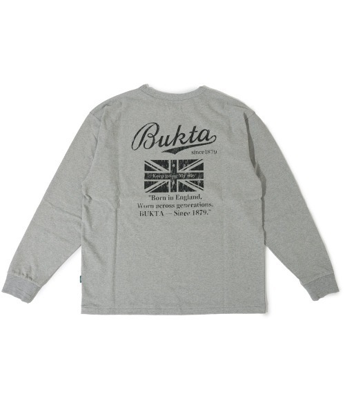 Bukta（バクタ）の「ヘビーウェイト クレストプリント 長袖Tシャツ（Tシャツ/カットソー・メンズ・オフホワイト/チャコール/グレー/グリーン・MEDIUM/LARGE/X-LARGE）」の2枚目の写真