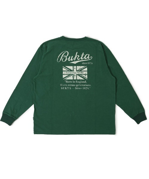 Bukta（バクタ）の「ヘビーウェイト クレストプリント 長袖Tシャツ（Tシャツ/カットソー・メンズ・オフホワイト/チャコール/グレー/グリーン・MEDIUM/LARGE/X-LARGE）」の4枚目の写真
