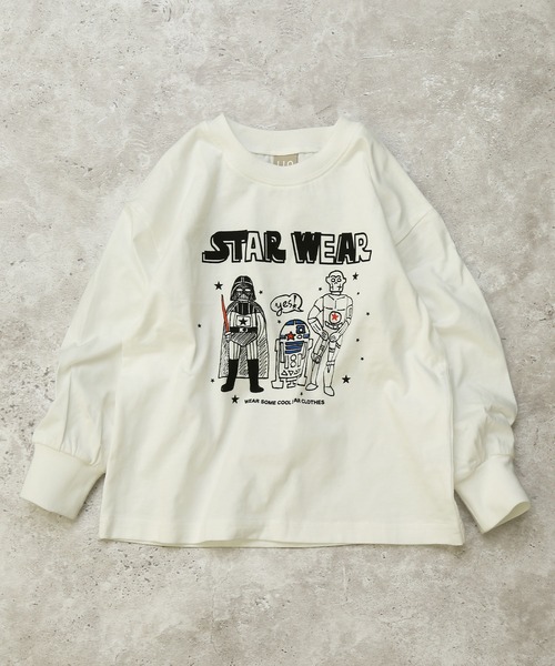 DILASH(ディラッシュ)の「【綿100%】STAR WEAR ロンT (ゆったり)(Tシャツ/カットソー・キッズ・オフホワイト/チャコールグレー・80/90/100/110/120/130/140)」の10枚目の写真