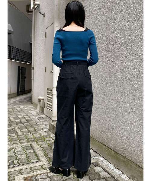 MURUA（ムルーア）の「コーティングコットンカーゴパンツ（カーゴパンツ・レディース・ブラック/ブラウン/カーキ・1/2）」の11枚目の写真