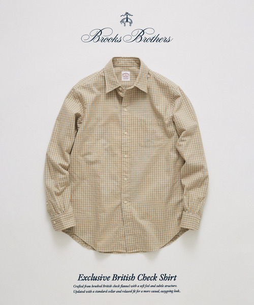 BROOKS BROTHERS（ブルックスブラザーズ）の「Brooks Brothers / ブルックス ブラザーズ 別注 RC チェック シャツ（シャツ/ブラウス・メンズ・ブラウン系その他/ベージュ/チャコールグレー・LARGE/SMALL/MEDIUM）」の6枚目の写真