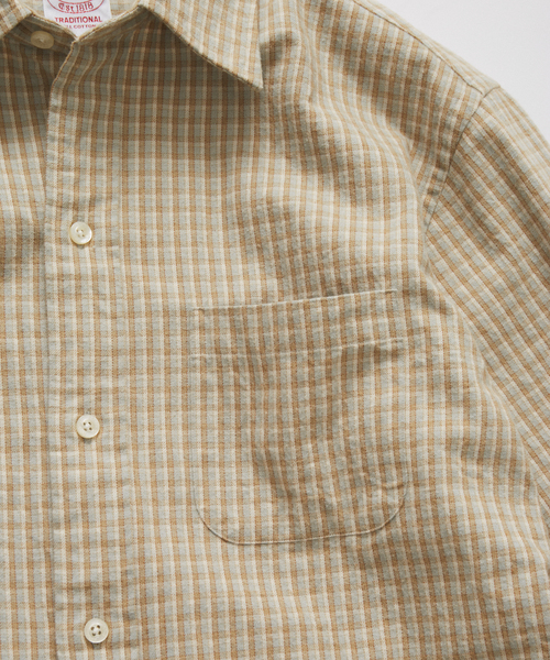 BROOKS BROTHERS（ブルックスブラザーズ）の「Brooks Brothers / ブルックス ブラザーズ 別注 RC チェック シャツ（シャツ/ブラウス・メンズ・ブラウン系その他/ベージュ/チャコールグレー・LARGE/SMALL/MEDIUM）」の8枚目の写真