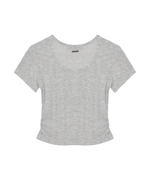 NICK&NICOLE(ニックアンドニコール)の「HENLEY NECK BUTTON TOP_GRAY(Tシャツ/カットソー・レディース・その他・FREE)」の2枚目の写真