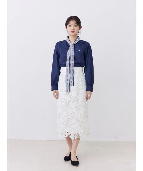 POLO BCS(ポロ ビーシーエス)の「【POLOBCS】レースデザインボウタイブラウス(シャツ/ブラウス・レディース・ライトブルー/ネイビー/オフホワイト・MEDIUM)」の16枚目の写真