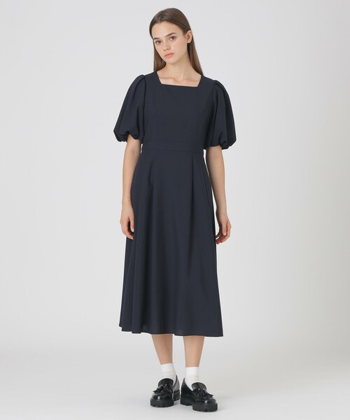 BLUE LABEL CRESTBRIDGE（ブルーレーベルクレストブリッジ）の「スクエアネックドレス（ワンピース・レディース・ダークネイビー/ブルー系その他2・36/38）」の2枚目の写真