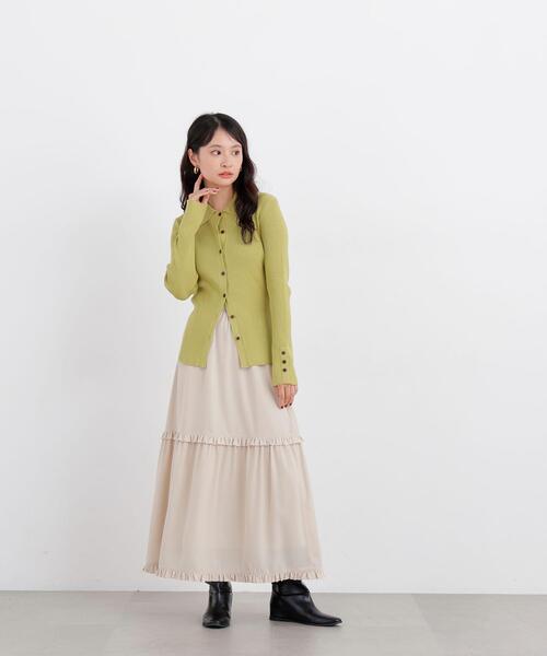 N.(N. Natural Beauty Basic)(エヌエヌナチュラルビューティーベーシック)の「ティアードフリルスカート(スカート・レディース・オフホワイト/ブラウン・フリ-)」の12枚目の写真