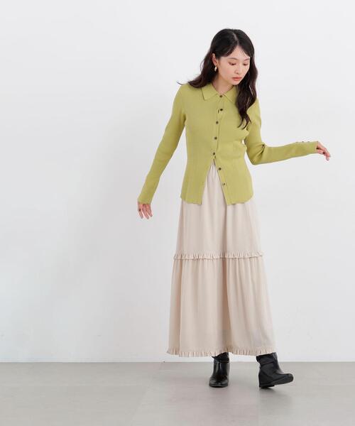 N.(N. Natural Beauty Basic)(エヌエヌナチュラルビューティーベーシック)の「ティアードフリルスカート(スカート・レディース・オフホワイト/ブラウン・フリ-)」の13枚目の写真
