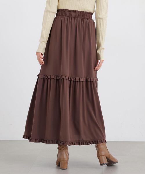 N.(N. Natural Beauty Basic)(エヌエヌナチュラルビューティーベーシック)の「ティアードフリルスカート(スカート・レディース・オフホワイト/ブラウン・フリ-)」の19枚目の写真
