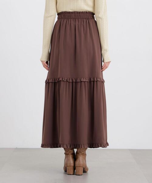 N.(N. Natural Beauty Basic)(エヌエヌナチュラルビューティーベーシック)の「ティアードフリルスカート(スカート・レディース・オフホワイト/ブラウン・フリ-)」の5枚目の写真