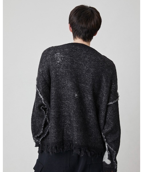 DISCOVERED(ディスカバード)の「HEART&BONE MOHAIR KNIT(ニット/セーター・メンズ・グレー/ブラック・SMALL/LARGE)」の3枚目の写真