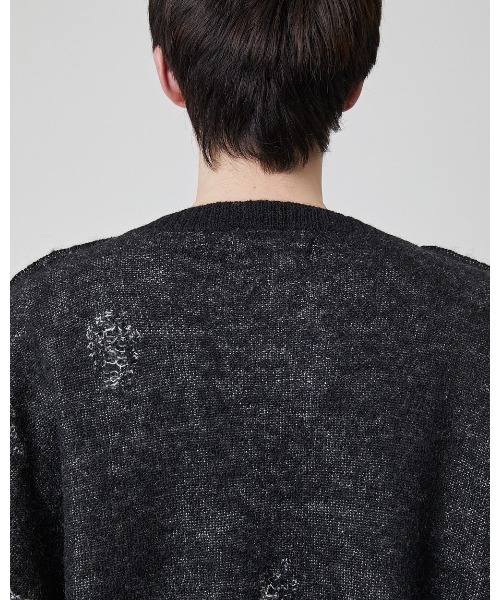DISCOVERED(ディスカバード)の「HEART&BONE MOHAIR KNIT(ニット/セーター・メンズ・グレー/ブラック・SMALL/LARGE)」の6枚目の写真