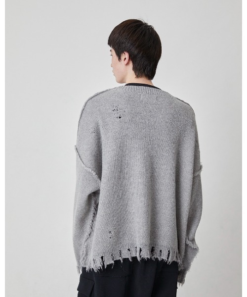 DISCOVERED(ディスカバード)の「HEART&BONE MOHAIR KNIT(ニット/セーター・メンズ・グレー/ブラック・SMALL/LARGE)」の8枚目の写真