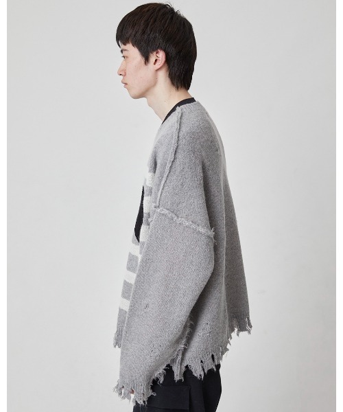 DISCOVERED(ディスカバード)の「HEART&BONE MOHAIR KNIT(ニット/セーター・メンズ・グレー/ブラック・SMALL/LARGE)」の9枚目の写真