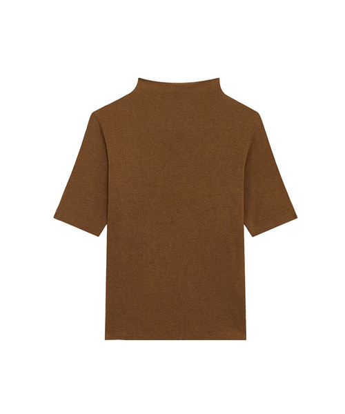 MEMUA(メムア)の「アンハーフハイネックTシャツ(Tシャツ/カットソー・レディース・ライトグレー/ブラック/オートミール/キャメル・FREE)」の4枚目の写真