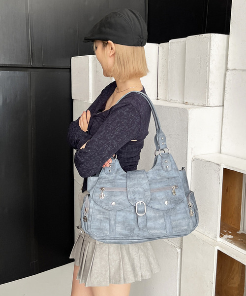 SPIRALGIRL(スパイラルガール)の「【SPIRAL WASH】ポケットBAG(ハンドバッグ・レディース・ブルー/ブラック/ピンク・FREE)」の16枚目の写真