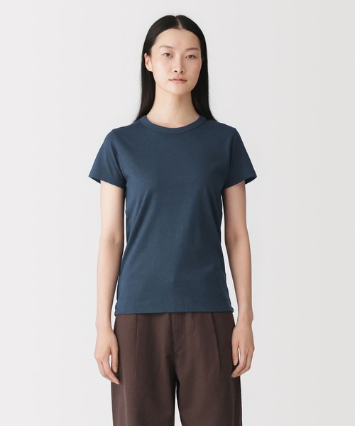 MUJI Labo(ムジラボ)の「婦人 リネン混半袖Tシャツ(Tシャツ/カットソー・レディース・ネイビー・M/L)」の1枚目の写真