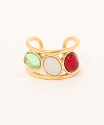 【lux sea jewelry(ラックス・シー・ジュエリー)】ステンレス マルチカラー サークルプレートリング lux-ring-15-15【RBT】