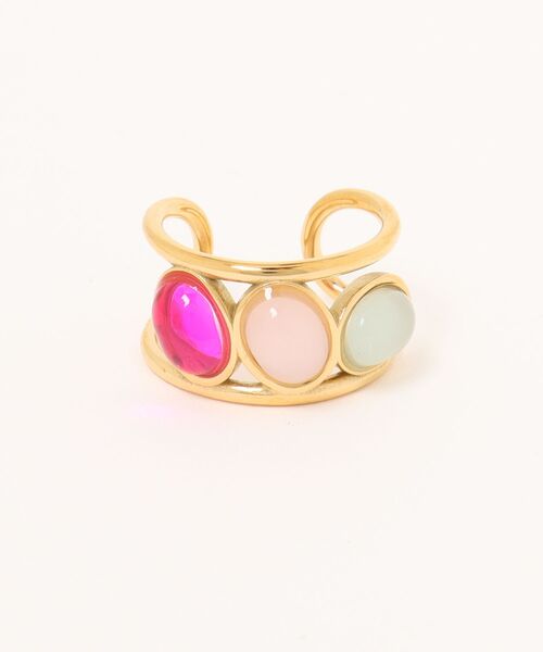 Burner（バーナー）の「【lux sea jewelry（ラックス・シー・ジュエリー）】ステンレス マルチカラー サークルプレートリング lux-ring-15-15【RBT】（リング・レディース・B/A・14号）」の2枚目の写真