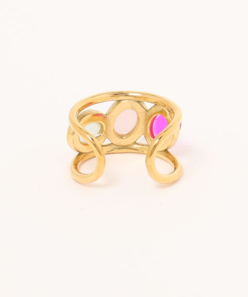 Burner（バーナー）の「【lux sea jewelry（ラックス・シー・ジュエリー）】ステンレス マルチカラー サークルプレートリング lux-ring-15-15【RBT】（リング・レディース・B/A・14号）」の3枚目の写真