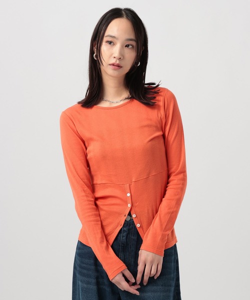 Robert P.Miller（ロバート ピー ミラー）の「[WEB限定]【miller】Light Prib layer PO（Tシャツ/カットソー・レディース・オフホワイト/ブラック/オレンジ・FREE）」の3枚目の写真