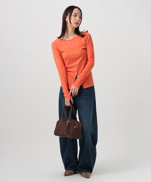 Robert P.Miller（ロバート ピー ミラー）の「[WEB限定]【miller】Light Prib layer PO（Tシャツ/カットソー・レディース・オフホワイト/ブラック/オレンジ・FREE）」の22枚目の写真