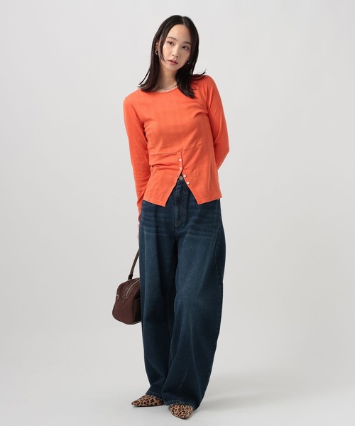 Robert P.Miller（ロバート ピー ミラー）の「[WEB限定]【miller】Light Prib layer PO（Tシャツ/カットソー・レディース・オフホワイト/ブラック/オレンジ・FREE）」の6枚目の写真