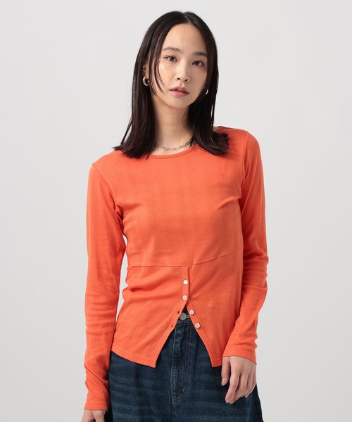 Robert P.Miller（ロバート ピー ミラー）の「[WEB限定]【miller】Light Prib layer PO（Tシャツ/カットソー・レディース・オフホワイト/ブラック/オレンジ・FREE）」の4枚目の写真