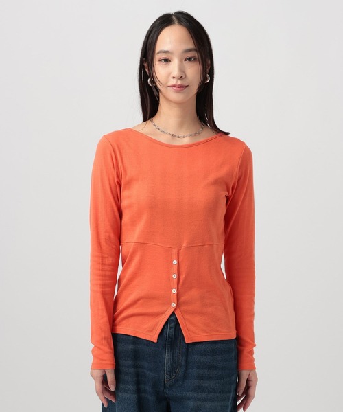 Robert P.Miller（ロバート ピー ミラー）の「[WEB限定]【miller】Light Prib layer PO（Tシャツ/カットソー・レディース・オフホワイト/ブラック/オレンジ・FREE）」の15枚目の写真