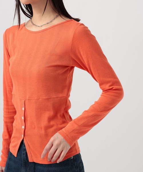 Robert P.Miller（ロバート ピー ミラー）の「[WEB限定]【miller】Light Prib layer PO（Tシャツ/カットソー・レディース・オフホワイト/ブラック/オレンジ・FREE）」の10枚目の写真