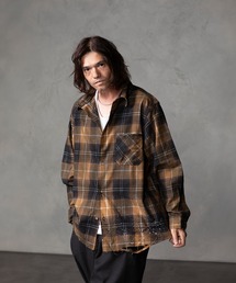 REVI CAST MADE（レヴィキャストメイド）の「REVI CAST MADE レビキャストメイド Fade Ombre Flannel Damage Shirt（シャツ/ブラウス）」